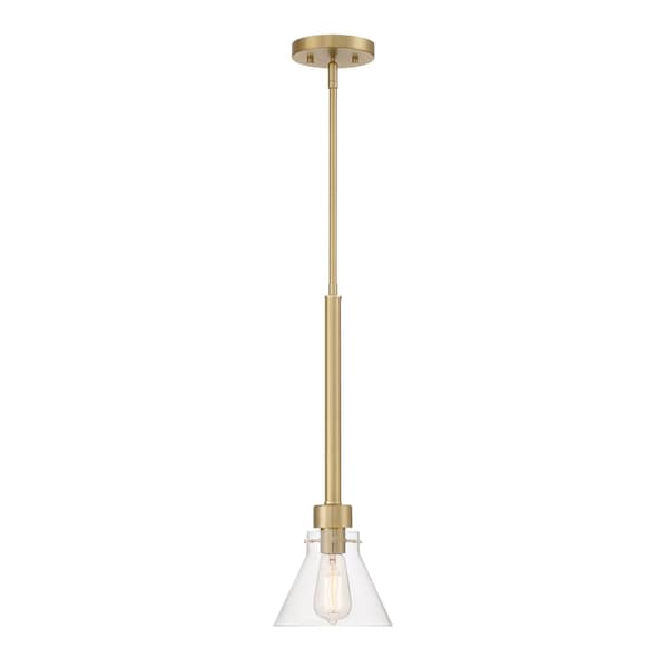 Designers Fountain Willow Creek 60 Watt 1 Light Brushed Gold Pendant with Clear Glass Shade D204M-7P-BG - main